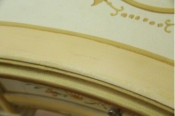 イタリアビンテージ　ハンドペイント　ロココ調　キドニーデザイン　空間に柔らかな印象を与えるドレッサーとスツールのセット(化粧台、鏡台、ミラー、イス、椅子、ヴィンテージ)(R-082106)