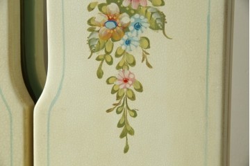 イタリアビンテージ　ハンドペイント　ロココ調　キドニーデザイン　空間に柔らかな印象を与えるドレッサーとスツールのセット(化粧台、鏡台、ミラー、イス、椅子、ヴィンテージ)(R-082106)