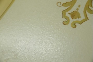 イタリアビンテージ　ハンドペイント　ロココ調　キドニーデザイン　空間に柔らかな印象を与えるドレッサーとスツールのセット(化粧台、鏡台、ミラー、イス、椅子、ヴィンテージ)(R-082106)