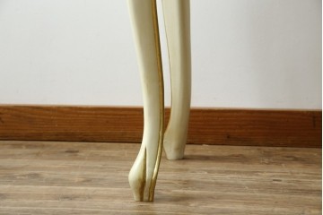 イタリアビンテージ　ハンドペイント　ロココ調　キドニーデザイン　空間に柔らかな印象を与えるドレッサーとスツールのセット(化粧台、鏡台、ミラー、イス、椅子、ヴィンテージ)(R-082106)