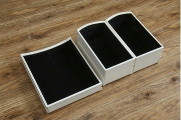 イタリアビンテージ　ハンドペイント　ロココ調　キドニーデザイン　空間に柔らかな印象を与えるドレッサーとスツールのセット(化粧台、鏡台、ミラー、イス、椅子、ヴィンテージ)(R-082106)