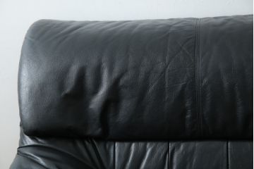 中古　美品　国産職人手作り　アサヒ木工　本革(一部合皮)　安らぎの空間を演出する1人掛けソファ(アームチェア、1Pソファ、一人掛け、レザー)(定価約13万円)(R-082108)