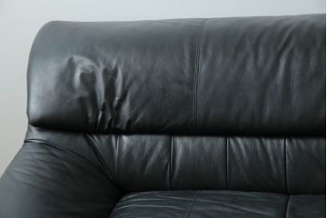 中古　美品　国産職人手作り　アサヒ木工　本革(一部合皮)　安らぎの空間を演出する3人掛けソファ(トリプルソファ、3Pソファ、三人掛け、レザー)(定価約25万円)(R-082110)