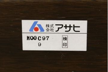 中古　美品　国産職人手作り　アサヒ木工　本革(一部合皮)　安らぎの空間を演出する3人掛けソファ(トリプルソファ、3Pソファ、三人掛け、レザー)(定価約25万円)(R-082110)