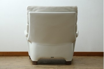 中古　美品　カリモク(karimoku)　ZW7300　本革(レザー)　ずっと座っていたくなるような包容力のある1Pソファ　定価約20万円　(R-082112)
