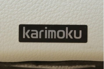 中古　美品　カリモク(karimoku)　ZW7300　本革(レザー)　ずっと座っていたくなるような包容力のある1Pソファ　定価約20万円　(R-082112)
