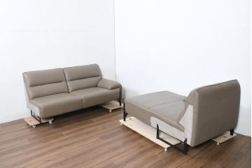中古　超美品　使用感ほぼなし　IDC大塚家具取り扱い　FaBBRica(ファブリカ)　ゆったりとくつろげるL字型3Pカウチソファ(三人掛け、3Pソファ、トリプルソファ、コーナーソファ)(定価約55万円)(R-082115)