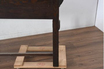 イギリスアンティーク　オーク材　気品漂うデザインとバルボスレッグが魅力的なサイドボード(コンソールテーブル、キャビネット、飾り台、机、ワークデスク、在宅用、在宅ワーク用、英国)(R-082121)
