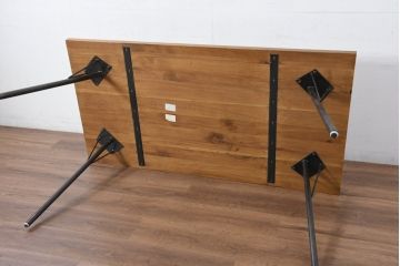 中古　Journal Standard Furniture(ジャーナルスタンダードファニチャー)　インダストリアルデザインがおしゃれなSens(サンク)ダイニングテーブル(4人掛け、食卓、作業台)(定価約91000円)(R-082123)