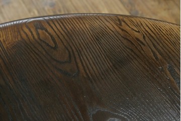 中古　美品　水屋の匠　久遠　栗材　くっきりとした木目を楽しめるアンティーク調丸型ちゃぶ台　(R-082126)