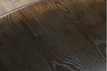 中古　美品　水屋の匠　久遠　栗材　くっきりとした木目を楽しめるアンティーク調丸型ちゃぶ台　(R-082126)