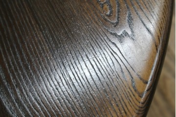 中古　美品　水屋の匠　久遠　栗材　くっきりとした木目を楽しめるアンティーク調丸型ちゃぶ台　(R-082126)