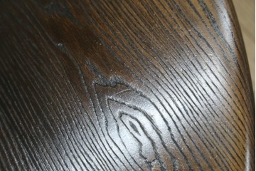 中古　美品　水屋の匠　久遠　栗材　くっきりとした木目を楽しめるアンティーク調丸型ちゃぶ台　(R-082126)