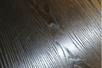 中古　美品　水屋の匠　久遠　栗材　くっきりとした木目を楽しめるアンティーク調丸型ちゃぶ台　(R-082126)