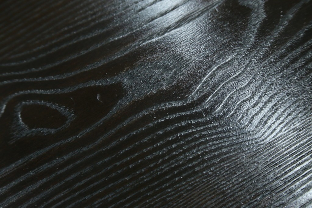 中古　美品　水屋の匠　久遠　栗材　くっきりとした木目を楽しめるアンティーク調丸型ちゃぶ台　(R-082126)