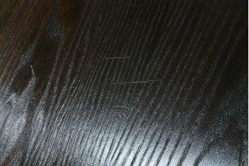 中古　美品　水屋の匠　久遠　栗材　くっきりとした木目を楽しめるアンティーク調丸型ちゃぶ台　(R-082126)