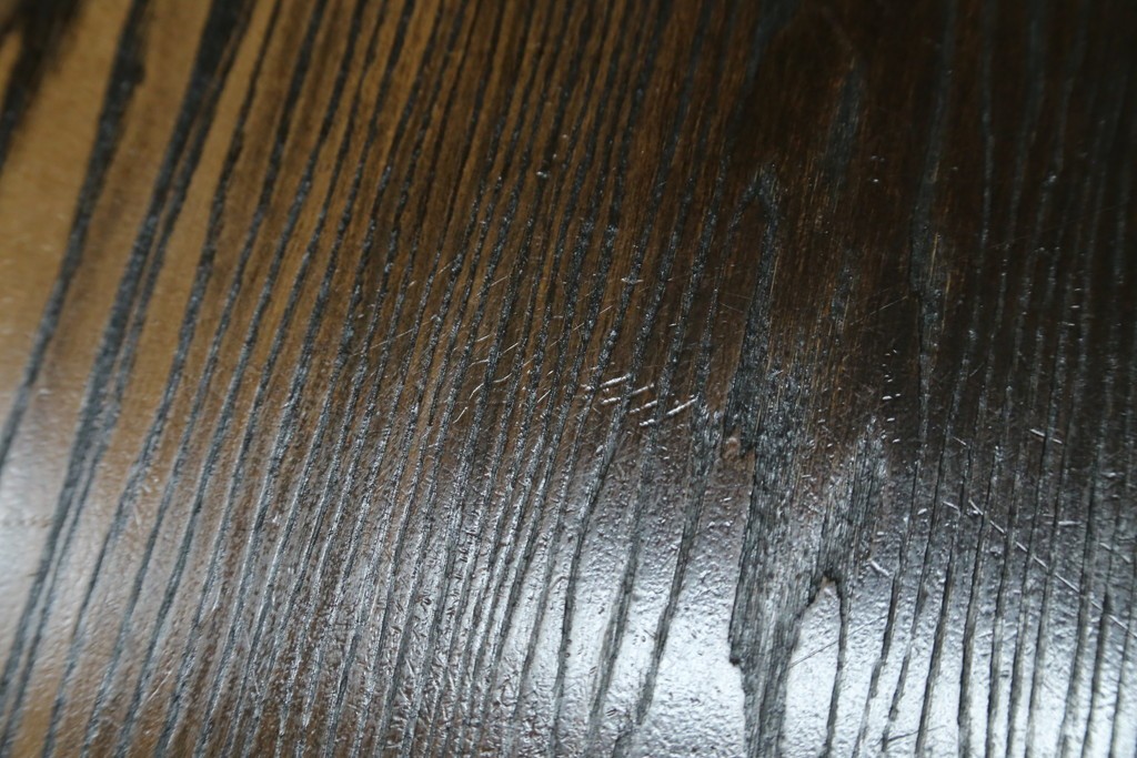 中古　美品　水屋の匠　久遠　栗材　くっきりとした木目を楽しめるアンティーク調丸型ちゃぶ台　(R-082126)