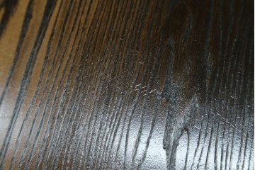 中古　美品　水屋の匠　久遠　栗材　くっきりとした木目を楽しめるアンティーク調丸型ちゃぶ台　(R-082126)