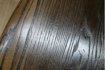 中古　美品　水屋の匠　久遠　栗材　くっきりとした木目を楽しめるアンティーク調丸型ちゃぶ台　(R-082126)