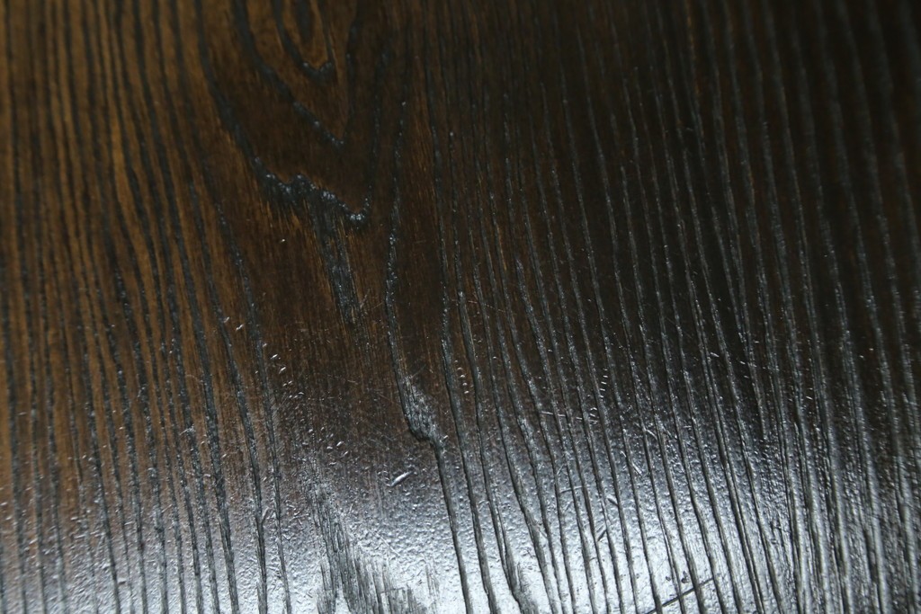 中古　美品　水屋の匠　久遠　栗材　くっきりとした木目を楽しめるアンティーク調丸型ちゃぶ台　(R-082126)