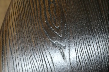 中古　美品　水屋の匠　久遠　栗材　くっきりとした木目を楽しめるアンティーク調丸型ちゃぶ台　(R-082126)