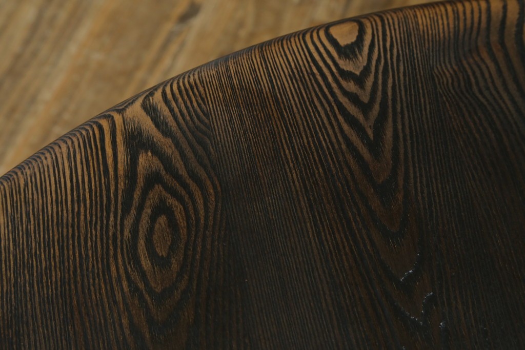 中古　美品　水屋の匠　久遠　栗材　くっきりとした木目を楽しめるアンティーク調丸型ちゃぶ台　(R-082126)