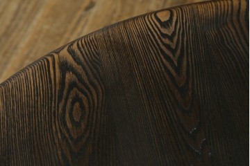 中古　美品　水屋の匠　久遠　栗材　くっきりとした木目を楽しめるアンティーク調丸型ちゃぶ台　(R-082126)