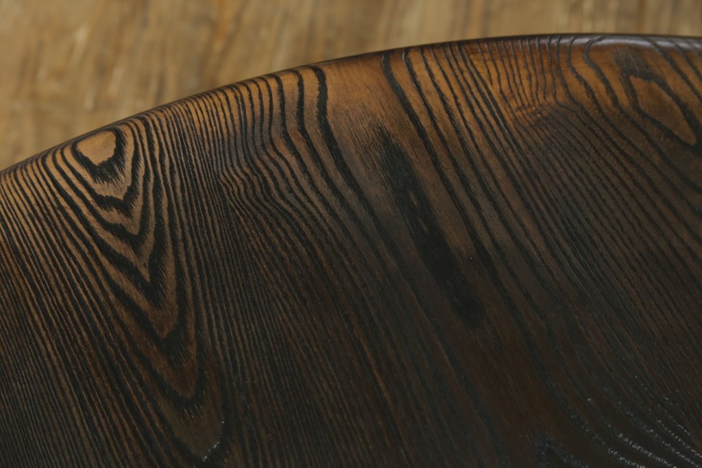 中古　美品　水屋の匠　久遠　栗材　くっきりとした木目を楽しめるアンティーク調丸型ちゃぶ台　(R-082126)