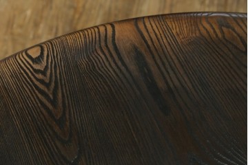 中古　美品　水屋の匠　久遠　栗材　くっきりとした木目を楽しめるアンティーク調丸型ちゃぶ台　(R-082126)