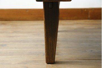 中古　美品　水屋の匠　久遠　栗材　くっきりとした木目を楽しめるアンティーク調丸型ちゃぶ台　(R-082126)