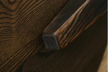 中古　美品　水屋の匠　久遠　栗材　くっきりとした木目を楽しめるアンティーク調丸型ちゃぶ台　(R-082126)