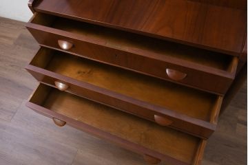 デンマークビンテージ　オークレッグ　ローズウッド?　チーク材　クラシカルな雰囲気を盛り立てるライティングビューロー(ワークデスク、在宅ワーク、在宅用、簿記机、ヴィンテージ)(R-082141)