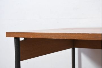 和製ビンテージ　天童木工(Tendo)　名作!!　洗練されたデザインがお洒落!!北欧スタイルにおすすめのチーク材製デスク(机、片袖机、ワークデスク、在宅用、在宅ワーク用、ヴィンテージ)(R-082142)