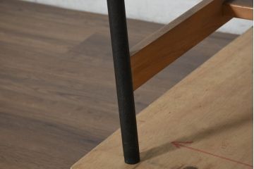 和製ビンテージ　天童木工(Tendo)　名作!!　洗練されたデザインがお洒落!!北欧スタイルにおすすめのチーク材製デスク(机、片袖机、ワークデスク、在宅用、在宅ワーク用、ヴィンテージ)(R-082142)