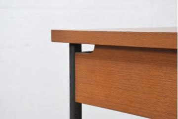 和製ビンテージ　天童木工(Tendo)　名作!!　洗練されたデザインがお洒落!!北欧スタイルにおすすめのチーク材製デスク(机、片袖机、ワークデスク、在宅用、在宅ワーク用、ヴィンテージ)(R-082142)