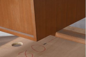 和製ビンテージ　天童木工(Tendo)　名作!!　洗練されたデザインがお洒落!!北欧スタイルにおすすめのチーク材製デスク(机、片袖机、ワークデスク、在宅用、在宅ワーク用、ヴィンテージ)(R-082142)