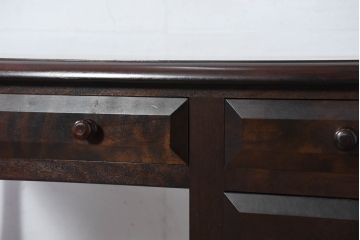 中古　松本民芸家具　T型片袖机　美しい木目とクラシカルな佇まいが魅力的なデスク(机、ワークデスク、在宅用、在宅ワーク用)(定価約42万円)(R-082144)