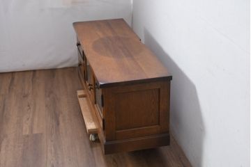 中古　インテリアえぞ(EZO)　クレア(CREA)　深みのある色合いと堂々とした佇まいが魅力的なローボード(TV台、TVボード、リビングボード、収納棚、戸棚)(定価約16万円)(R-082146)