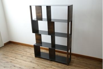 中古　ベトナム　家具ブランド　スクエアルーツ(SQUARE ROOTS)　タマ(TAMA)　フレンチオーク　アイアン　スチール棚板　魅力的なディスプレイ空間を演出するブックシェルフ(本棚、オープンラック、飾り棚、陳列棚、書棚)(定価約30万円)(R-082149)