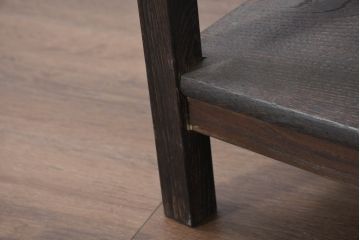 和製アンティーク　栗材　ロータイプ　シンプルなデザインが置くものを選ばないオープンシェルフ(飾り棚、飾り台、花台、ディスプレイラック、オープンラック)(R-082150)
