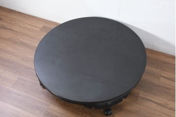中古　特徴的な脚のデザインが目を引く丸座卓(丸テーブル、ちゃぶ台、ローテーブル、ラウンドテーブル)(定価約120万円)(R-082151)