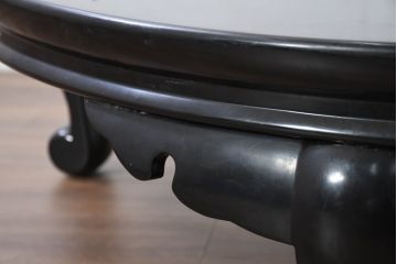 中古　特徴的な脚のデザインが目を引く丸座卓(丸テーブル、ちゃぶ台、ローテーブル、ラウンドテーブル)(定価約120万円)(R-082151)
