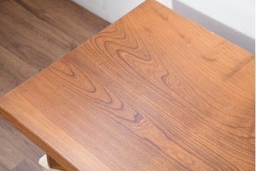 和製ビンテージ　総欅(ケヤキ)材　杢目の美しさが際立つ一枚板が魅力の座卓(ローテーブル、センターテーブル、リビングテーブル、ヴィンテージ)(R-082152)