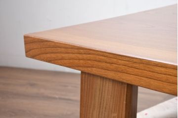 和製ビンテージ　総欅(ケヤキ)材　杢目の美しさが際立つ一枚板が魅力の座卓(ローテーブル、センターテーブル、リビングテーブル、ヴィンテージ)(R-082152)