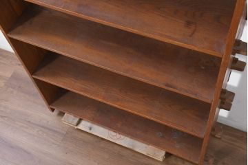 和製アンティーク　上手物!!　総栗材　シンプルで作りの良い楔(くさび)式本棚(ブックシェルフ、オープンラック、収納棚、飾り棚、書棚)(R-082154)