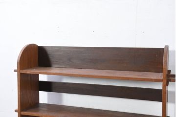 和製アンティーク　上手物!!　総栗材　シンプルで作りの良い楔(くさび)式本棚(ブックシェルフ、オープンラック、収納棚、飾り棚、書棚)(R-082154)