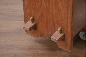 和製アンティーク　上手物!!　総栗材　シンプルで作りの良い楔(くさび)式本棚(ブックシェルフ、オープンラック、収納棚、飾り棚、書棚)(R-082154)