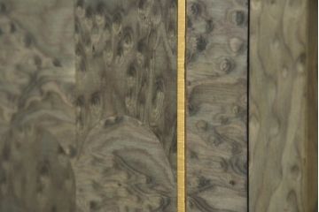 中古　美品　ARTEM(アルテム)社製　Diamantini Domeniconi(ディアマンティーニ　ドメニコーニ)　バーズアイメープル　端正な作りの真鍮(しんちゅう)象嵌入りホールクロック(時計台、振り子時計、ディスプレイ)(定価約50万円)(R-082157)