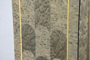 中古　美品　ARTEM(アルテム)社製　Diamantini Domeniconi(ディアマンティーニ　ドメニコーニ)　バーズアイメープル　端正な作りの真鍮(しんちゅう)象嵌入りホールクロック(時計台、振り子時計、ディスプレイ)(定価約50万円)(R-082157)
