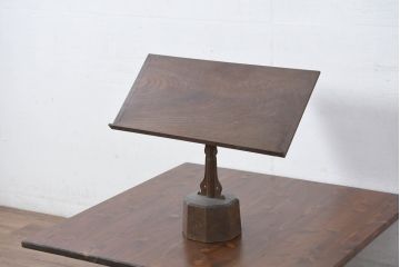 和製アンティーク　高級指物工芸品　使い勝手の良い凝った作り込みの組み立て式見台(譜面立、書見台、ミュージックスタンド、ブックレスト、メニュー立て、レシピ台)(R-082160)
